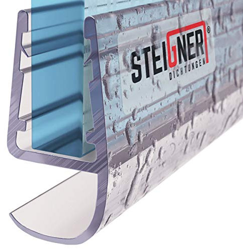 STEIGNER Duschdichtung, 190cm, Glasstärke 5/6/ 7/8 mm, Gerade PVC Ersatzdichtung für Dusche, UK15