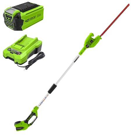 Greenworks 40V 20 Cordless Pole Hedge Trimmer, 2.0Ah Battery and Charger Included