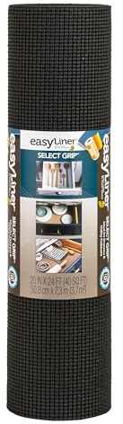 Duck Brand Select Grip Easy Liner Shelf and Drawer Liner, Non-Adhesive, 20-Inch x 24-Feet, Black