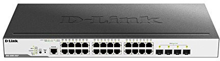 D-Link DGS-3000-28LP - Switch Gigabit PoE Gestionable Layer 2 (24 Puertos Gigabit PoE y 4 Puertos de uplink SFP, detección de bucles y apilado Virtual, prevención de Fuga de Datos, Altura 1U)