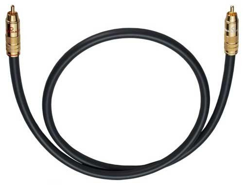OEHLBACH NF 214 Subwoofer-Kabel - Hochwertiges Cinch-Kabel für kraftvollen Bass, versilberte Kupferleiter (SPOFC), 24kt. vergoldete Kontakte, optimale Signalübertragung, 1 Meter, Anthrazit