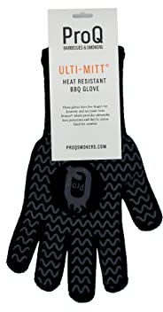 ProQ Ulti-Mitt (Single) Heat Resistant BBQ Oven Glove | Non-Slip Silicone Oven Mitt – Barbecue Glove for Hot BBQ, Smoker, Grill, Pizza & More - Heatproof Glove
