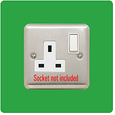 Single Socket Surround | Square | Acrylic Back Panel or Finger Plate | Light Switch Plug, Colour:Light Green
