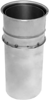 Kamino Flam Wandfutter doppelt in Silber, Doppelwandfutter aus feueraluminiertem Stahl, geprüft nach Norm EN 1856-2, mit Rohr der Länge 250 mm, Durchmesser: ca. 150 mm