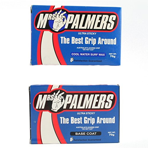 Mrs Palmers 1 x Base Coat and 1 x Cool Water Top Coat Surfboard Wax