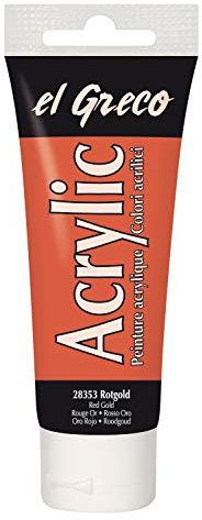 KREUL 28353 - El Greco Acrylic, 75 ml Tube in rotgold, hochpigmentierte, glänzende Acrylfarbe in Studienqualität, buttrig vermalbar, für pastose Malerei
