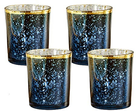 Kate Aspen Votive Candle Tealight Holders, UNIT, Deep Blue
