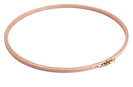 Milward Beech Wood Embroidery Hoop - 12in 30.5cm Diameter for Cross Stitch, Needlework & Crafts, Durable, Smooth Finish, Adjustable Wooden Frame, Metal Screw Clasp For Varied Thickness of Fabric