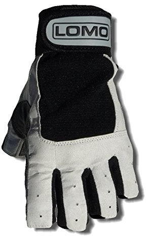 Lomo Halbfinger Segel-Handschuh., grau