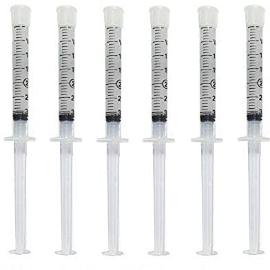Teeth Whitening Gel 44% Carbamide Peroxide, 6 Tooth Bleaching Gel Syringe Dispensers 6 pcs