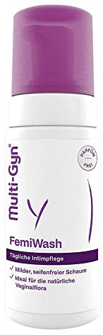 Multi-Gyn FemiWash - Intimwaschlotion zur täglichen Intimpflege für Frauen - Erhaltung einer gesunden Intimflora - Seifenfreier Mikroschaum - ca. 120 Anwendungen - 100ml
