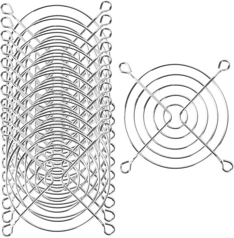 sourcing map 10er Pack Lüftergitter Metall PC Computer Kühlung Lüfter Fingerschutz (Silber 80mm x 80mm)