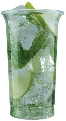Bicchiere alto da cocktail Highball, in plastica/Slim Jim, 340 ml, in vetro, 12 once Clear. offerta, confezione da 100 pezzi, 4 x AIOS-Bicchieri da cocktail tappetini in scatola
