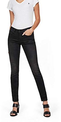 G-STAR RAW Dam 3301 Contour High Waist Skinny Jeans, Svart Dk åldrad, 24W x 30L