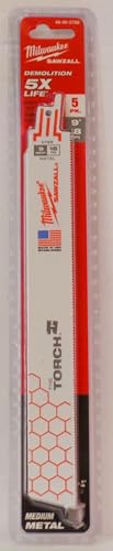 MILWAUKEE'S 9 L Reciprocating Saw Blade, 5 pk., Bi-Metal (48-00-5788)
