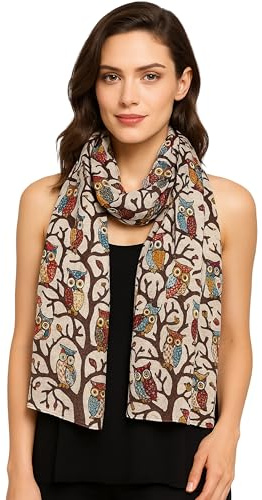 World of Shawls Women’s Lightweight Fashion Scarf – Soft Winter Wrap for Ladies, Long Shawl Scarf for Gifting, Bird & Floral Print Designs