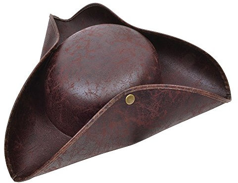Bristol Novelty BH558 Tricorn Hat Brown Ancient Look, Unisex-Adult, One Size