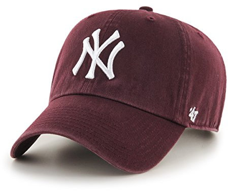 47 Brand Erwachsene Kappe MLB New York Yankees Clean Up, Maroon, Einheitsgröße