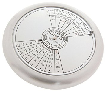 Kikkerland 50 Year Calendar Paperweight (CAL50), Silver