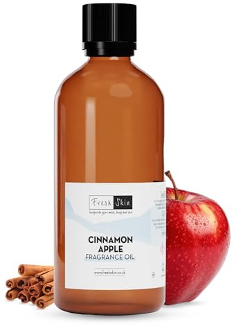 freshskin beauty ltd | Cinnamon Apple Fragrance Oil 100ml - Candles, Bath Bombs, Soap Making, Reed Diffusers & Wax Melts - Cosmetic Grade - Vegan Friendly