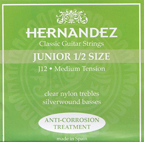 Hernandez JUNIOR SET J-12-1/2 SIZE - VERDE - MT - Corde per chitarra da concerto, misura 1/2, misura media