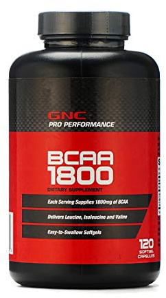 GNC Pro Performance BCAA 1800 / aminoacidi 1800 mg - 120 capsule di Softgel (morbide)