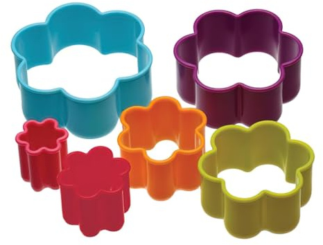 Colourworks Set of Six Plastic Flower Shaped Cookie Cutters