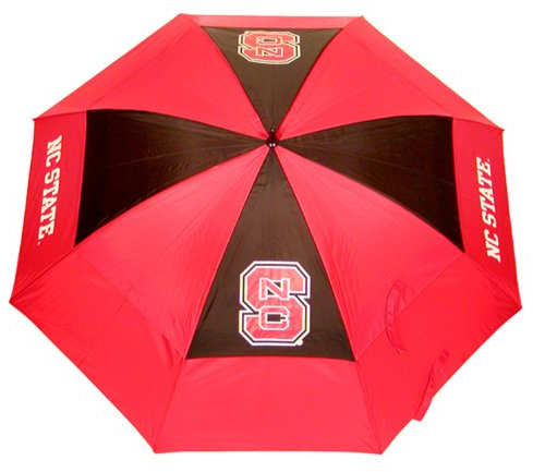 Team Golf NCAA NC State Wolfpack Golf Umbrella 62 Golf Umbrella with Protective Sheath, Double Canopy Wind Protection Design, Auto Open Button