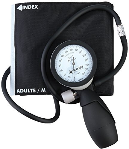 Spengler Lian Nano - Sfigmomanometro con manicotto in nylon, da adulto, taglia M, colore: Nero