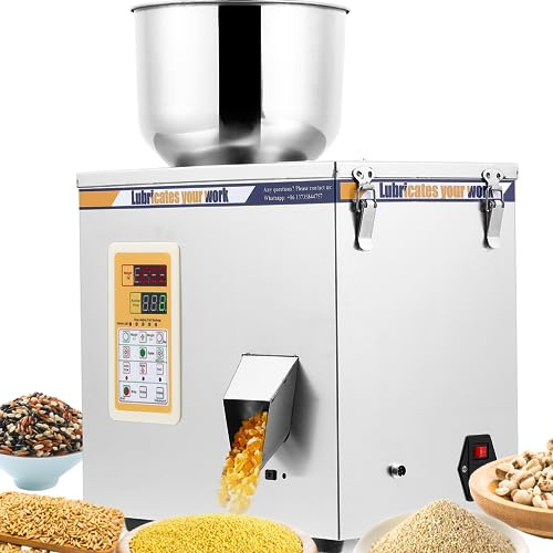 Hanchen Powder Filling Machine 100g Particle Weighing Filling Machine Automatic Powder Filling Filler for Tea granules Seeds Grains Powder Glitters with Foot Pedal 110v
