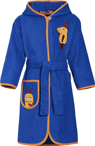 Playshoes Unisex Kinder Frottee-Bademantel Morgenmantel, Marine Die Maus, 98/104