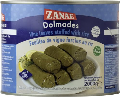 Zanae Feuilles de Vigne Farcies au Riz 1 Paquets de 2 kg