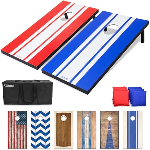 GoSports - Juego de Cornhole de diseño clásico de 1,22 x 0,61 m, Incluye Dos Tablas de 1,22 x 0,61 m, 8 Bolsas de Frijoles (pufs) y Funda de Transporte
