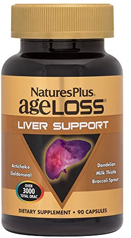 NaturesPlus AgeLoss Liver Support - 90 Capsules - with Artichoke, Milk Thistle & Choline - Vegetarian, Gluten Free - 30 Servings