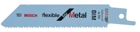 Bosch 2 608 656 269 - Hoja de sierra sable S 522 BF - Flexible for Metal (pack de 2)