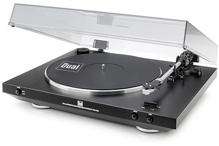 Dual DT 400 USB Vollautomatik Plattenspieler (33/45 U/min, Magnet-Tonabnehmer-System, USB-Anschluss, Entzerrer-Vorverstärker) schwarz