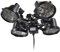 Litecraft Patio Heater 1800W Parasol 4 Lamp Outdoor Fitting - Black