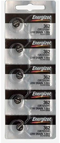 Energizer 362-361 1.55v #362/361 Low-Drain Battery (SR721SW), 5 Count (Pack of 1)