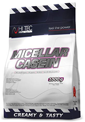 Micellar Casein Proteinpulver 1000g Vanille - Cremiger Eiweißshake & Casein Pulver - Langsam verdaulich für Muskelaufbau, Diät & Regeneration - Hi Tec Nutrition