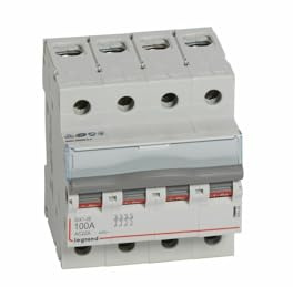 406489 Interrupteur Sectionneur Tétrapolaire 4p 400v 100a - 4 Modules - Bornes à Vis Legrand Dx³-is