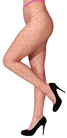 ORLOB Bas résille-Bas Filet, Couleurs : Blanc, Rouge, Rose, Turquoise, Rose Fluo Jaune, Orange Fluo