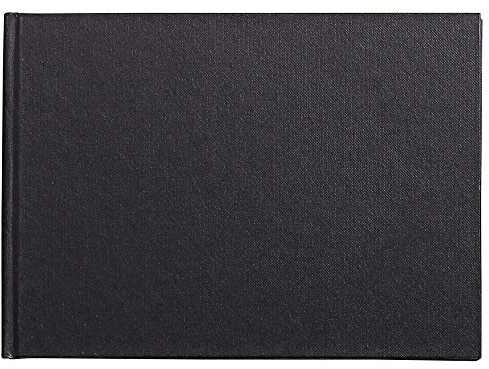 Clairefontaine 134246C Carnet Cousu Goldline - 64 Feuilles Papier Dessin Ivoire - A4 21x29,7 cm 140g - Format Paysage - Couverture Rigide Noire Imitation Toile
