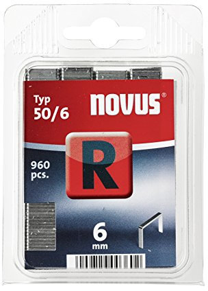 Novus Flachdrahtklammern 6 mm, 960 Tacker-Klammern vom Typ 50/6, zur Befestigung von Folien, Etiketten, Papier und Pappe
