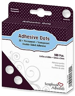 SCRAPBOOK ADHESIVES 01302 Självhäftande Prickar, 100 stycken, Genomskinlig