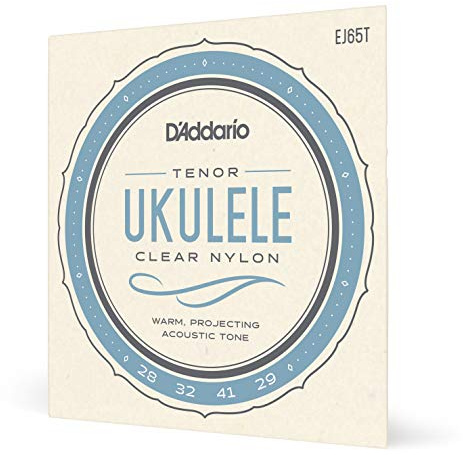 D'Addario Tenor Ukulelesträngar, klar nylon, EJ65T, 4-strängad uppsättning, 1-pack