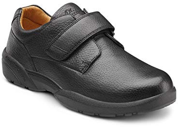 Dr. Comfort William-X - Zapatos para diabéticos de doble profundidad para hombres, zapatos terapéuticos, zapatos para caminar con inserciones de gel, Negro -, 41 EU