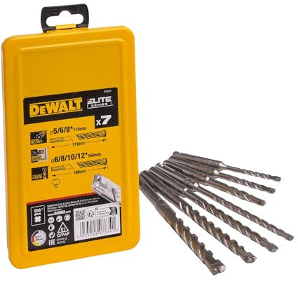 DeWalt DT8976-QZ - Juego de 7 brocas XLR SDS-Plus en cassette de metal