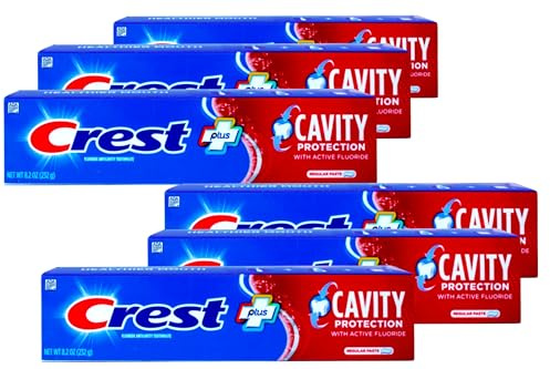 Crest Plus Cavity Protection Toothpaste, Regular, 8.2 oz, 6 Count