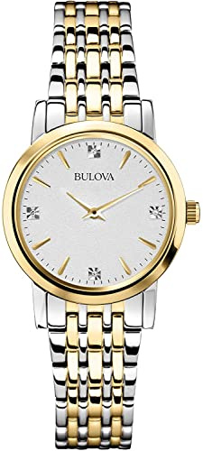 Bulova Women Analogue Quartz Watch with Stainless Steel Strap 98P115