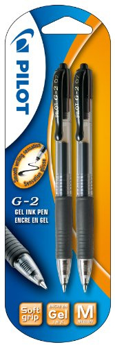 Pilot G207 Retractable Gel Rollerball 0.7 mm - Black, Pack of 2